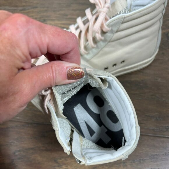 P448 HIGH TOP Skate Sneakers Cristal Gray Sz 39 EUC - Picture 7 of 11